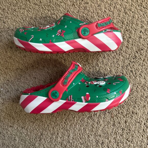 DISNEY Mickey Mouse Holiday Lined Clog Kids 3 Christmas Xmas NEW Green J3 Warm - Picture 4 of 6